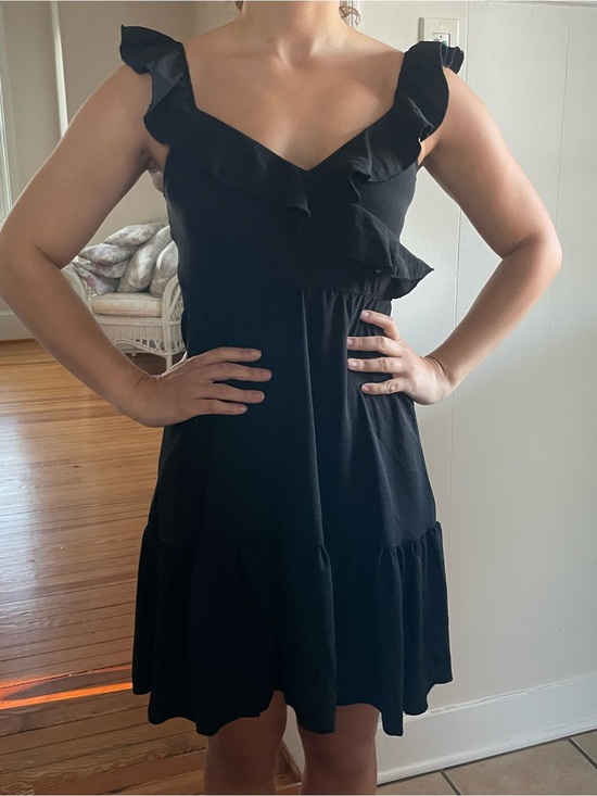 See You Monday Dresses & Skirts - Classic Black Ruffle Sundress